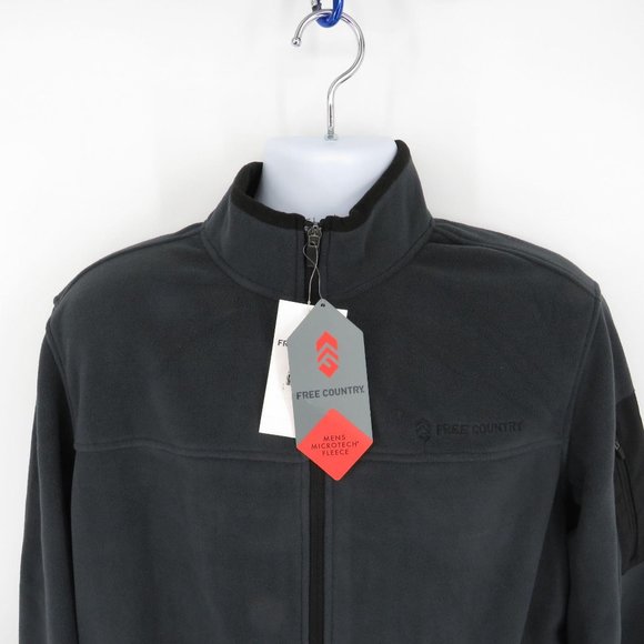 Free Country Men's Active Full Zip Charcoal Fleece Jacket Small NWT $55 - Picture 2 of 4